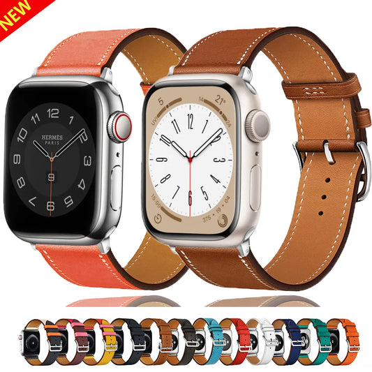 Upgrade Your Apple Watch with Our Premium Leather Strap - Perfect for All Models and Sizes!